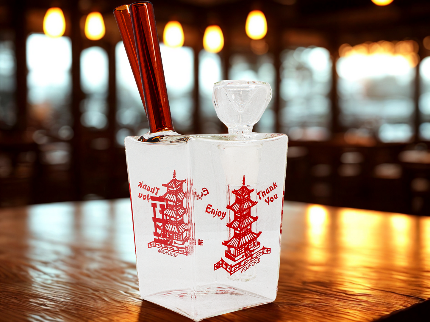 Hemper Glass Bong Chinese Takeout