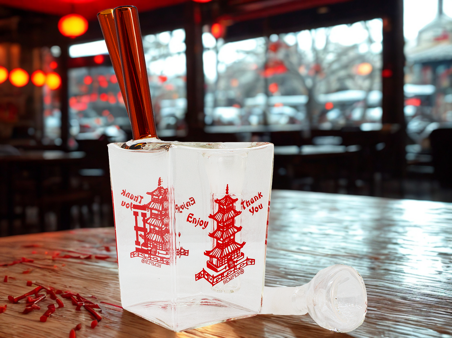 Hemper Glass Bong Chinese Takeout