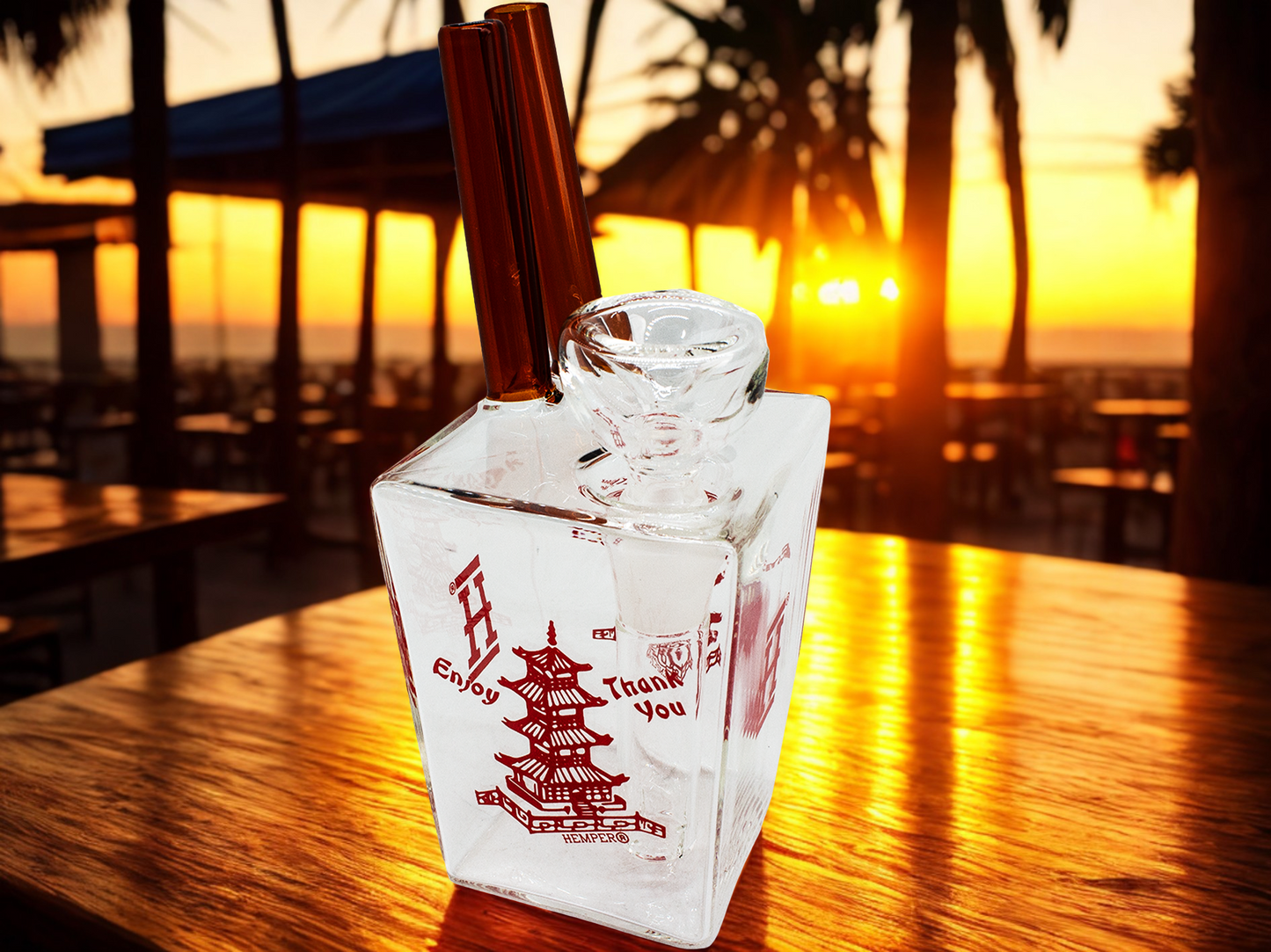 Hemper Glass Bong Chinese Takeout