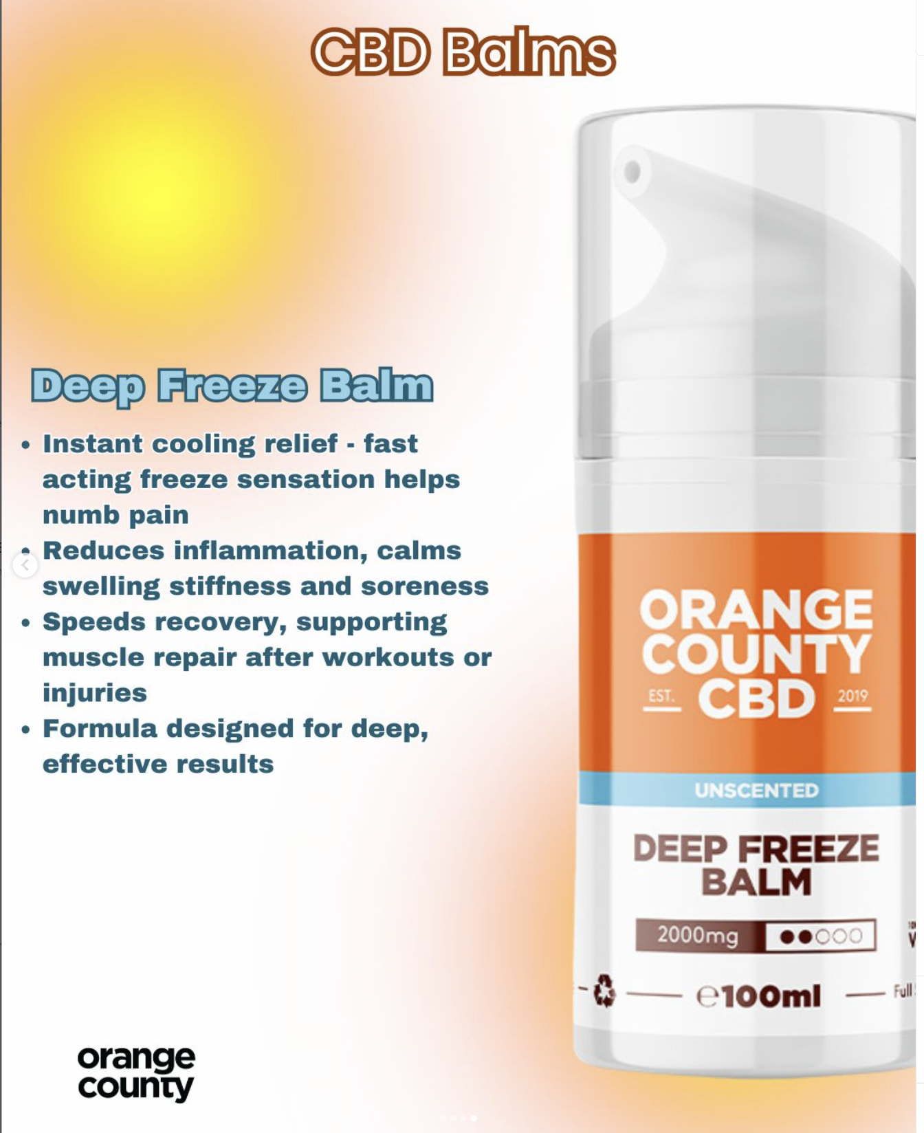 Orange County Deep Freeze CBD Balm Pain Cream