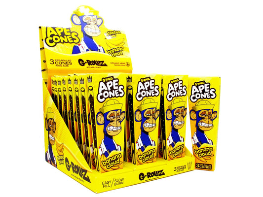 G-ROLLZ Ape Cones - 24 Per Box - 3 Cones Per Pack - Pop Activated Flavoured Filter