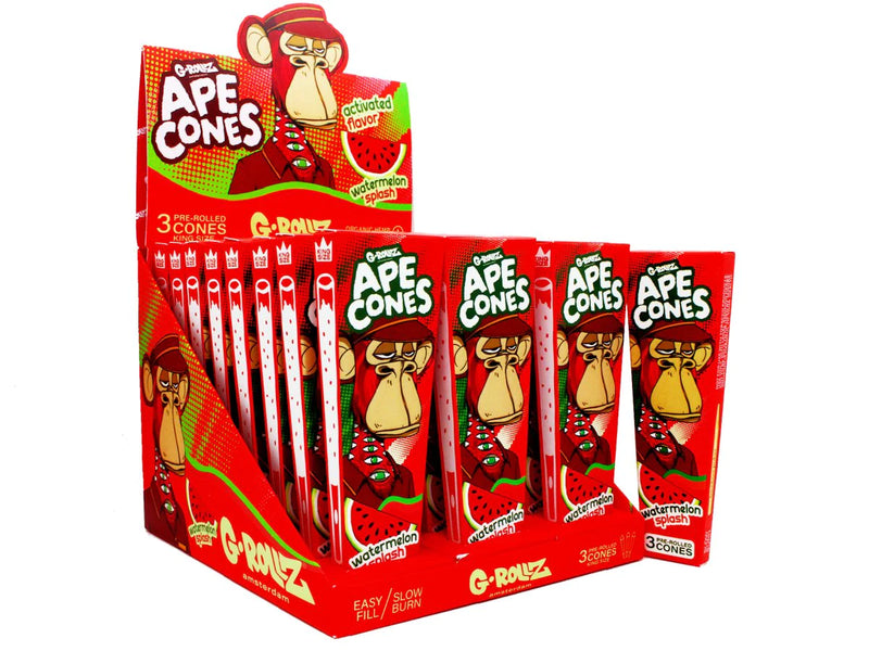 G-ROLLZ Ape Cones - 24 Per Box - 3 Cones Per Pack - Pop Activated Flavoured Filter